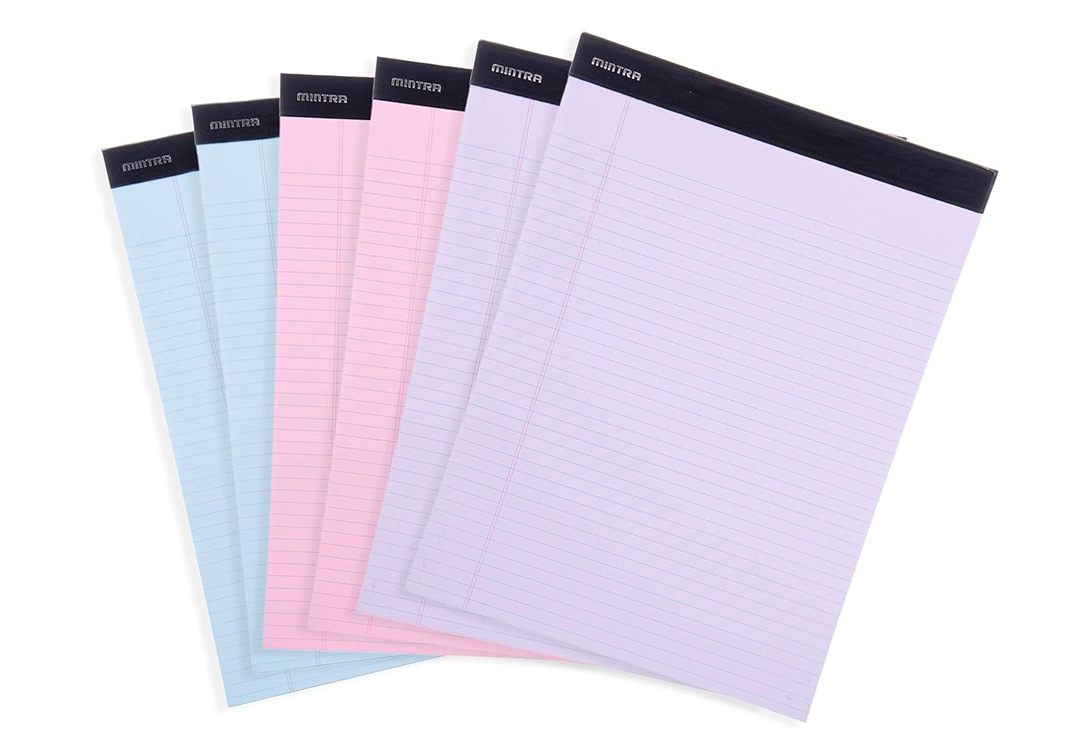 Mintra Office Legal Pads - ((Basic Pastel 6Pk, 8.5In X 11In, Narrow Ruled)) - 50 Sheets per Notepad, Micro Perforated Writing Pad, Notebook Paper for School, College, Office, Business image number 5