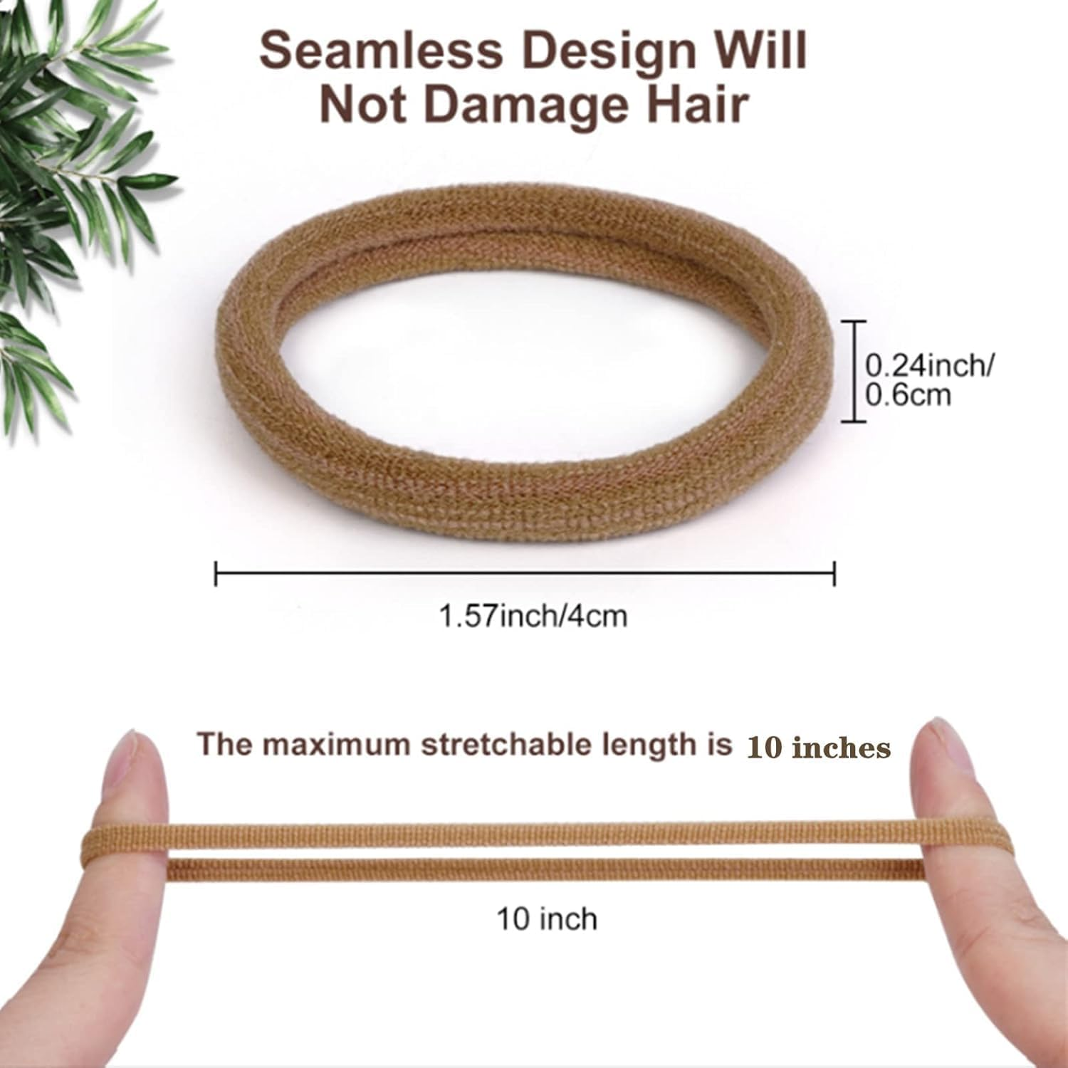 Elastic Hair Ties 50 Pcs Thick Seamless Hair Bands No Damage Soft Ponytail Holders Hair Bobbles for Girls Women image number 2