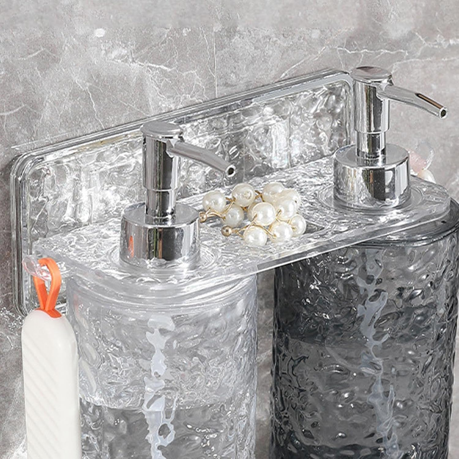 Nexusectar Shower Gel Bottle Holder Hook, Soap Bottle Holder Holder | Shampoo Holder Hole | Shampoo and Conditioner Bottle No Shower Shower image number 4