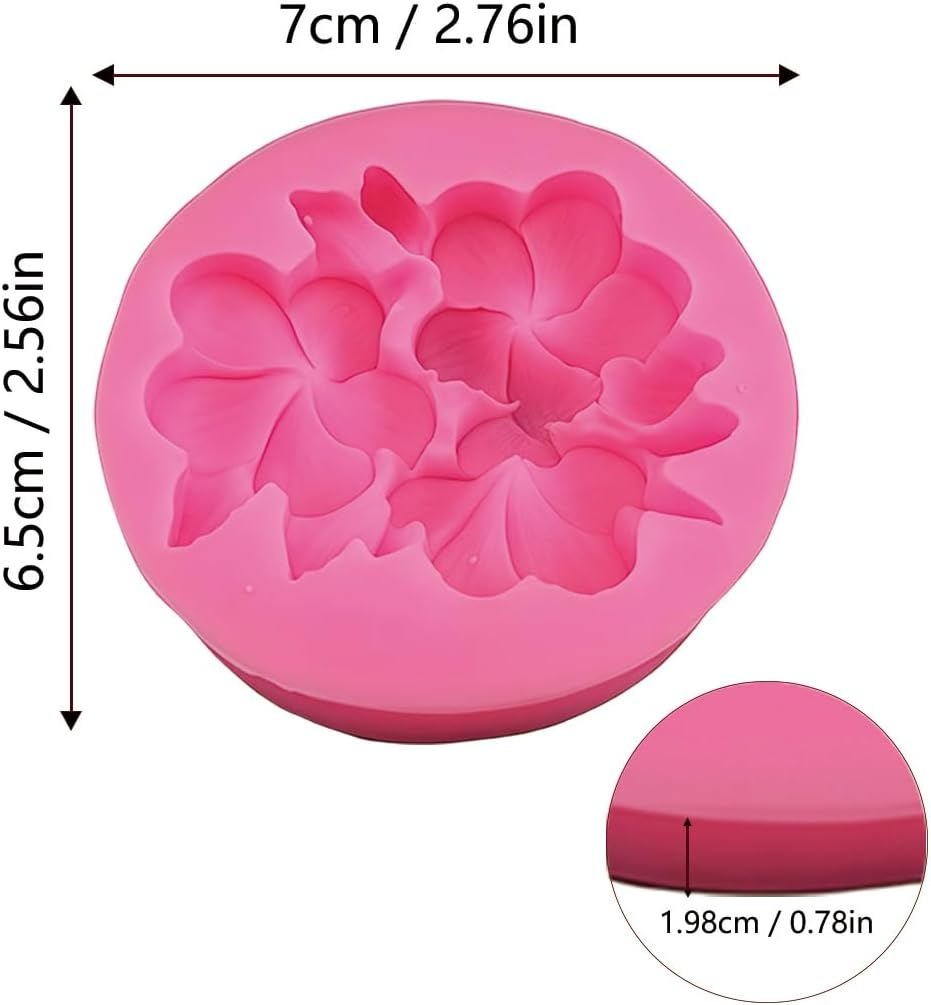 4Pcs Flowers Fondant Molds Silicone Moulds for Chocolate Cupcake Dessert Jelly Cookie Decor, Jewelry, Pastry, Chocolate, Wax, Handmade Soap Mould Candy Making