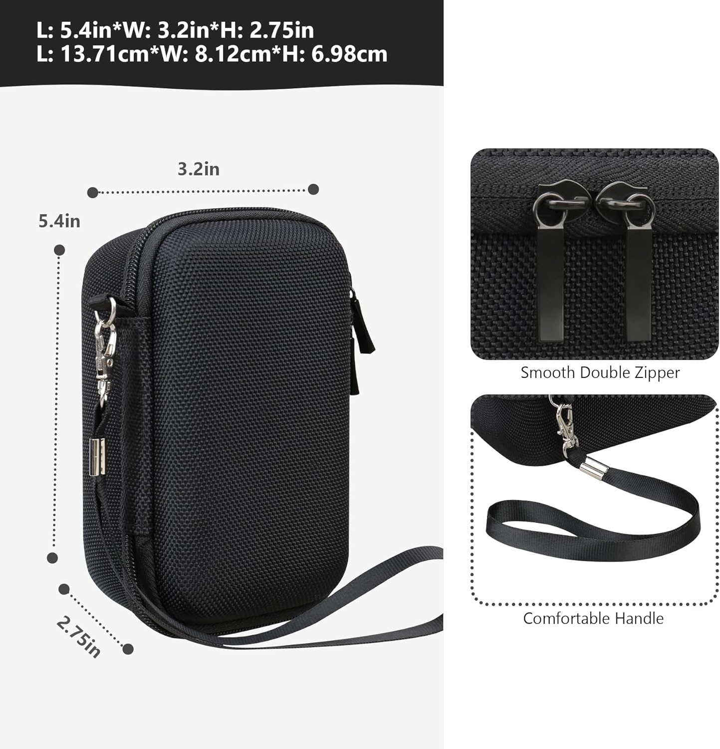 Supmay Case for SX740 SX730 Camera, SX740 SX730 HS Camera Case Bundle, Include Hard Carrying Case*1+Soft Silicone Camera Case*1, Compatible with Canon Powershot SX740/ SX730 HS Digital Camera, Black - Pink image number 4