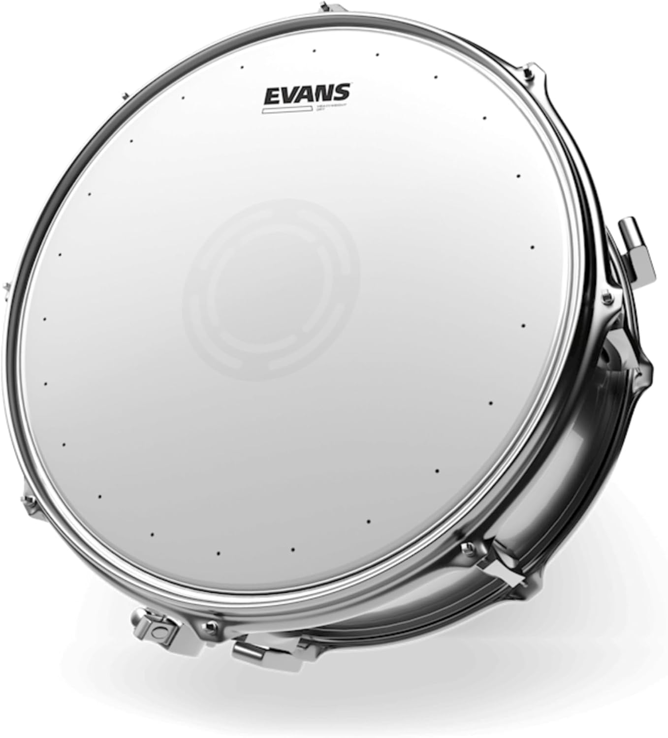 Evans Heavyweight Dry Drumhead - UV Coated Snare Drum Head - Dry Vents to Reduce Overtones, Sustain - Reverse Dot for Durability, Focus, Attack - 2 Plies of Film - Ideal for Rock, Metal - 14 Inch