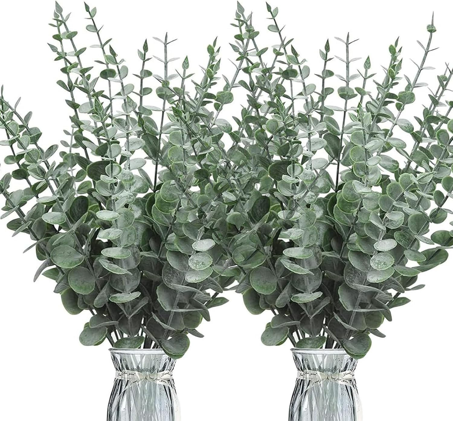 60 Pcs Eucalyptus Stems, Artificial Eucalyptus Leaves Stems Artificial Fake Flowers for Home Office Flowers Bouquet Centerpiece Wedding Decoration Christmas Decor,Bridesmaids Bouquets (60) image number 3