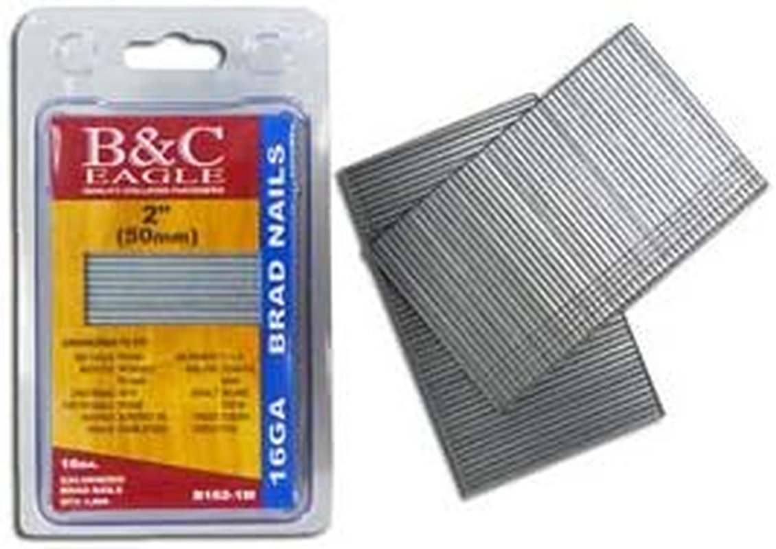 B&C Eagle B162SS-1M 2-Inch X 16 Gauge S316 Stainless Steel Straight Finish Nails (1,000 per Pack) image number 1