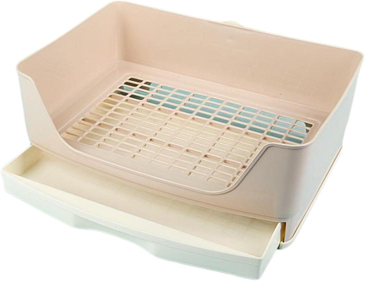 Flameer Large Rabbit Litter Box with Drawer, Corner Toilet Box and Bigger Pet Pan for Adult Guinea Pigs, Chinchilla, Ferret, Galesaur, Small Animals - Beige image number 4