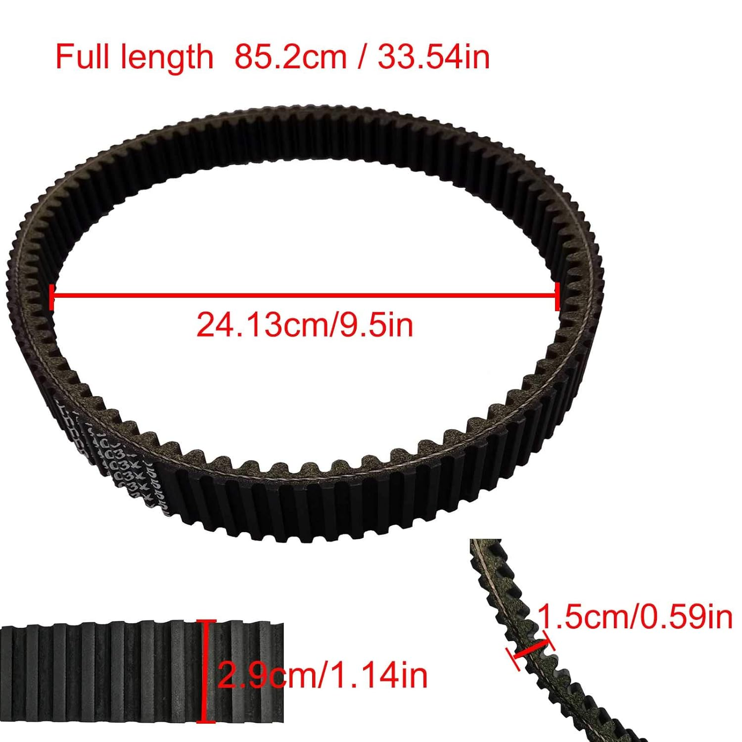 Drive Belt for Yamaha Bruin 350 Grizzly 350 Wolverine 350 YFM350 5UH-17641-01-00 5UH-17641-00-00 image number 3