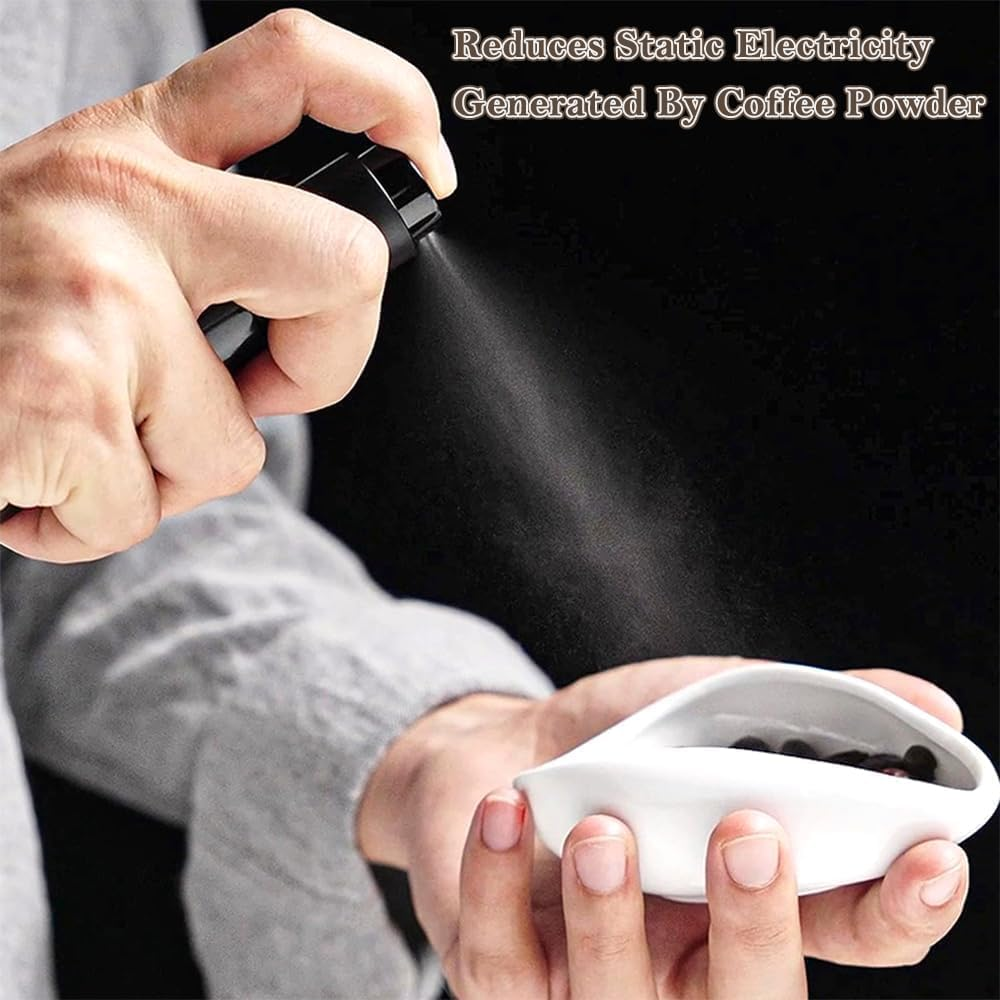 TNTAIAHL Coffee Bean Dosing Cup, Ceramic Measuring Cups and Spray Bottle Set for Espresso, Coffee Bean Container, Weigh Tray Is Coffee Bar Accessorie for Coffee Lovers (Black) image number 3