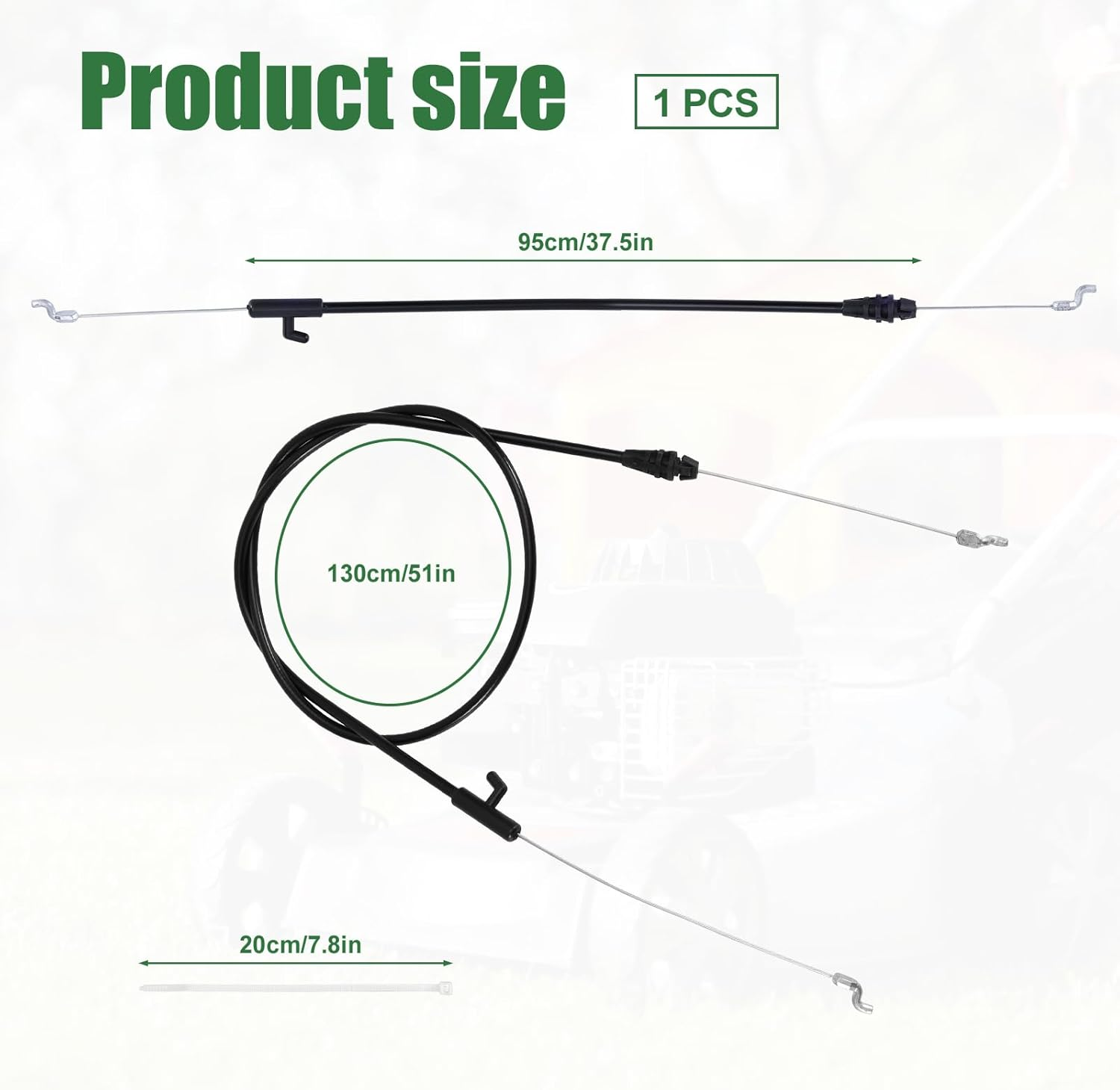 Gosknor 51 Inch 946-04661A Control Cable for 21 Inch Self-Propelled Gas Push Mower Compatible with Troy Bilt TB110 TB230 Craftsman MTD Yard Machine, 746-04661A Lawn Mower Throttle Cable Replacement image number 4