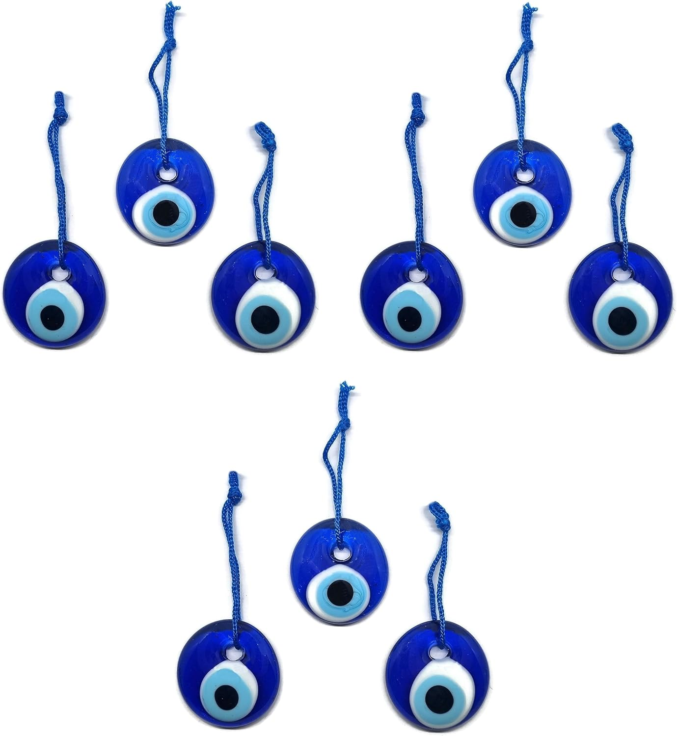 Turkish Eye Hanging Glass Evil Eye Blue Good Luck 4Cm Diameter with Water and Thread, Nazar Boncuk, Evil Eye (9)
