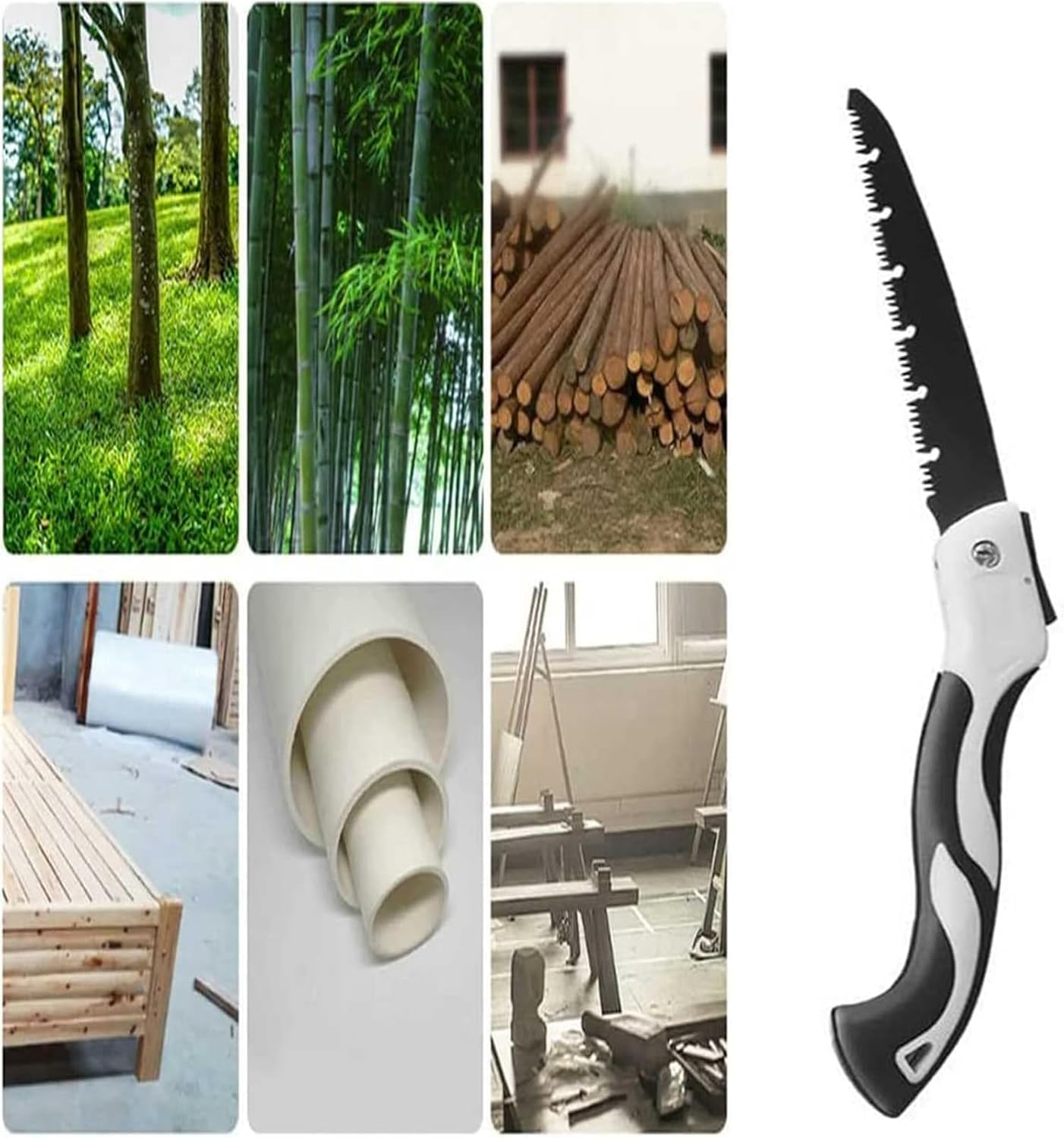 KCTOAMZ Folding Saw,Pruning Hand Saw with Wood,Metal and PVC Blade,Hand Folding Saw Camping Wood Tree Saw,11 Inch Folding Saw,For Garden,Camping or Other Outdoor Activities