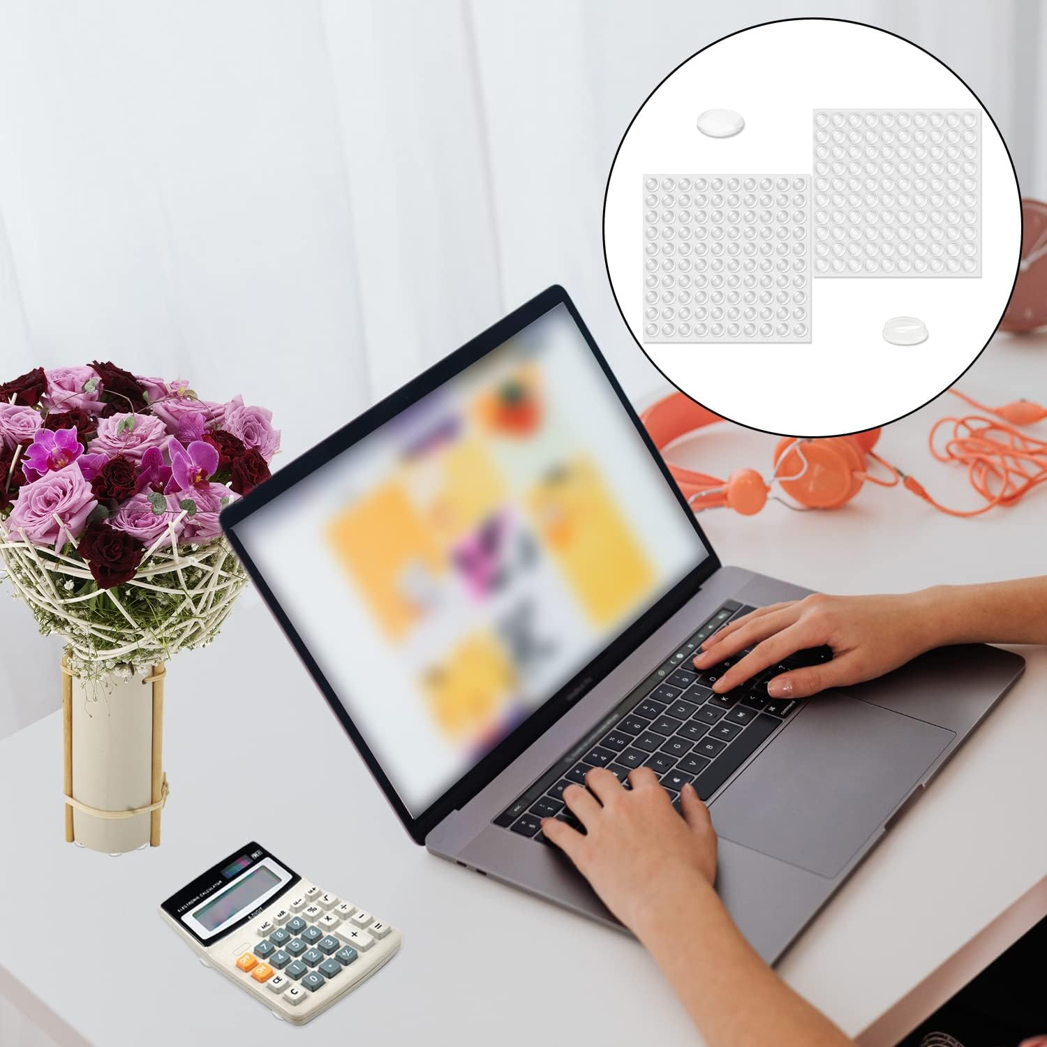 Cabinet Door Bumpers, 200 Pcs Self Adhesive Clear Sound Dampening Rubber Pads for Cabinets Drawer Picture Frame Sound Dampening (8Mm) image number 3