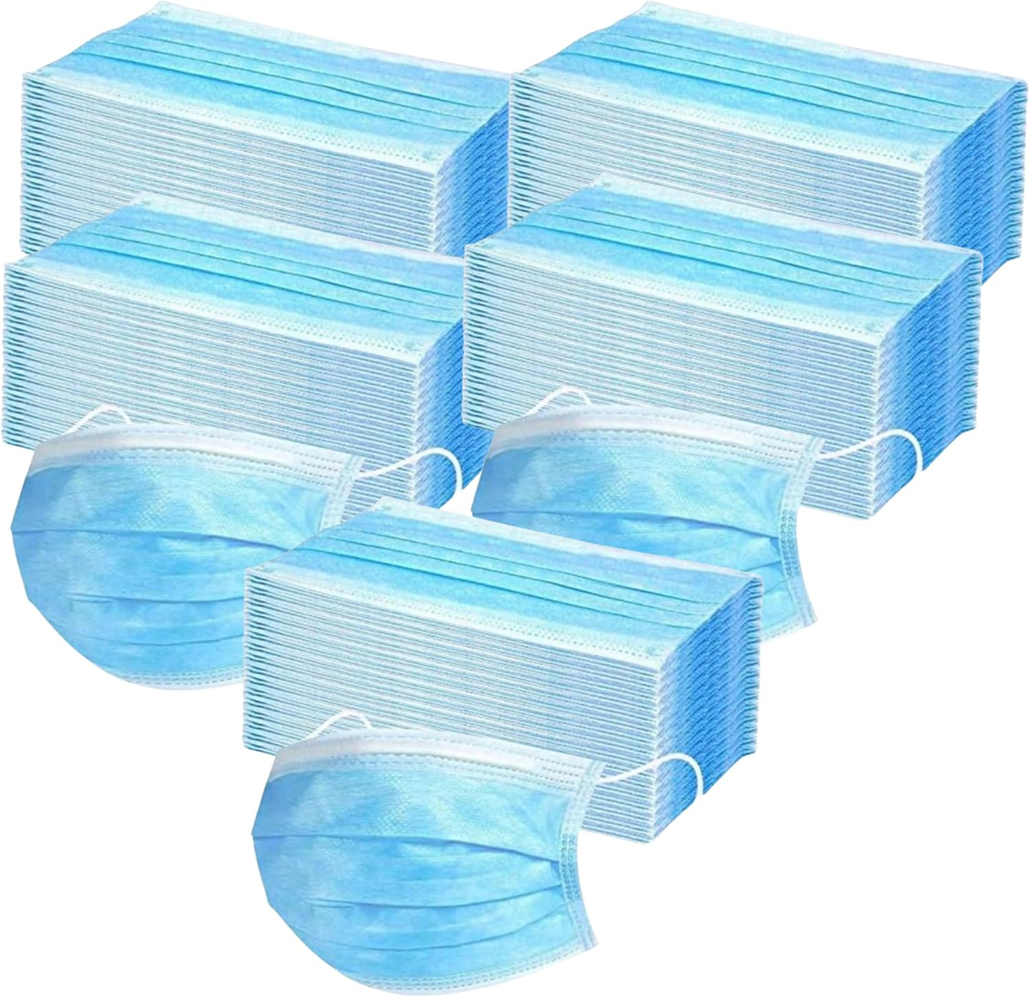 Disposable Face Mask 250 Pcs Protective Masks 3 Layer Filter General Use image number 4