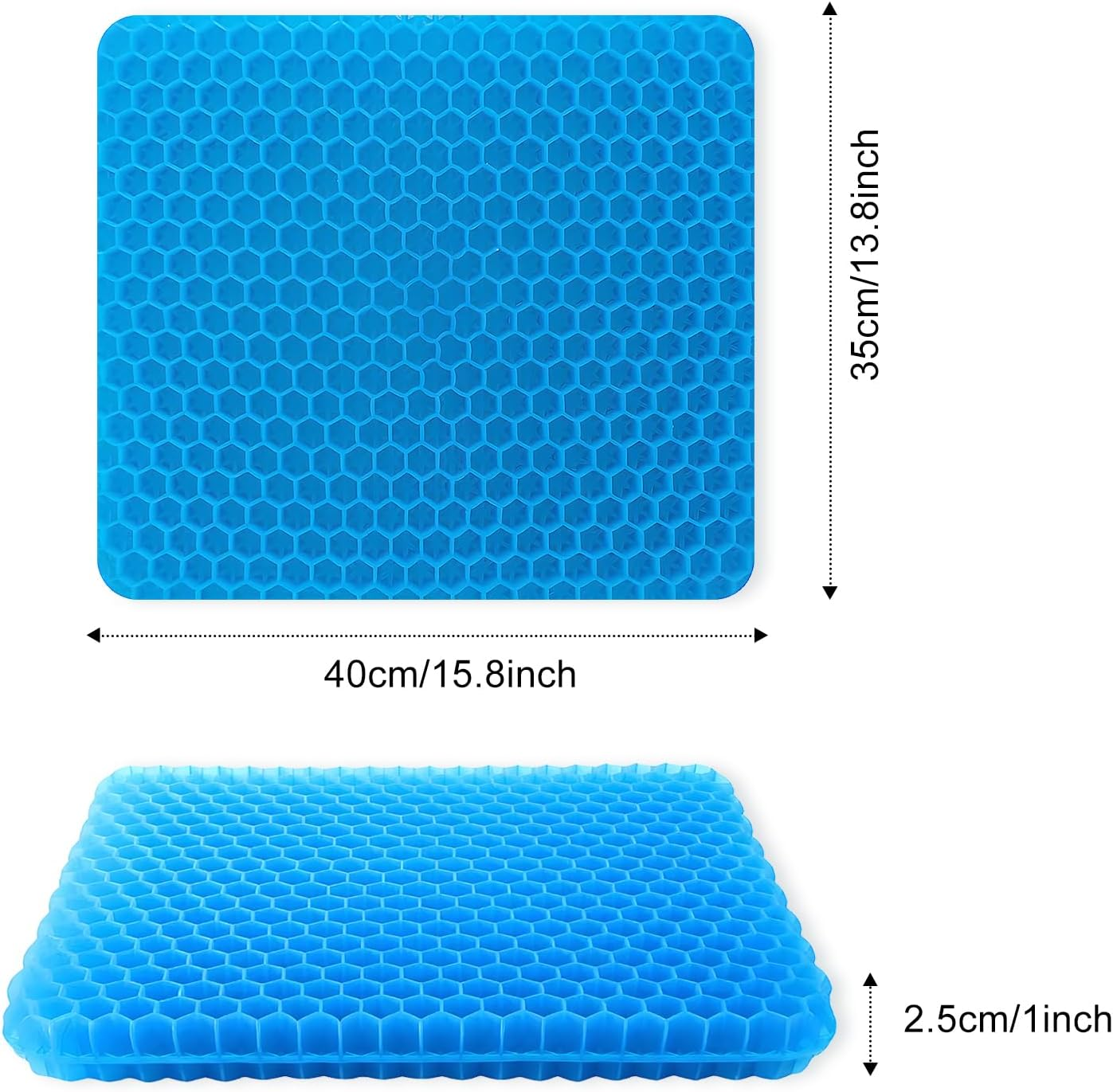 Opakawpop Soft Sitter Cushion Gel Seat Cushions for Sitting Pressure Sore Cool Honeycomb Cushion for Pressure Relief Breathable Coccyx Sciatica Pain Cushion for Long Sitting Home Office Car - B image number 2