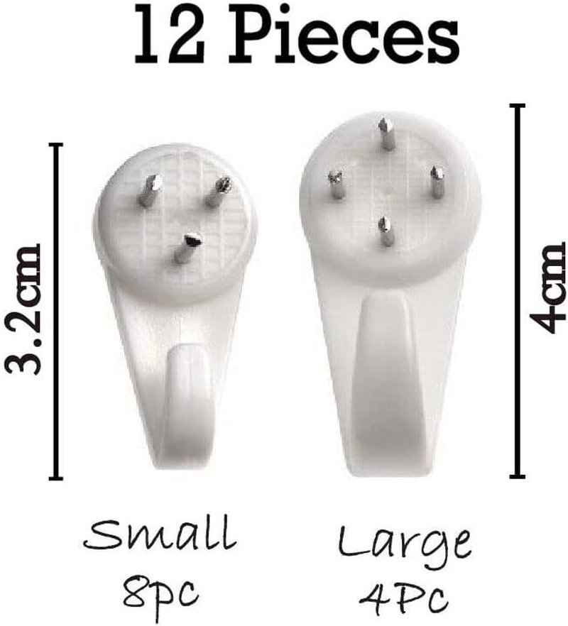 Leona Co 12 Pieces Plastic Hardwall Hanger Hooks Concrete Hanging Hook Invisible Nail Wall Hooks Wall Mount Non-Mark Hook for Hardware Concrete Walls Picture Frame