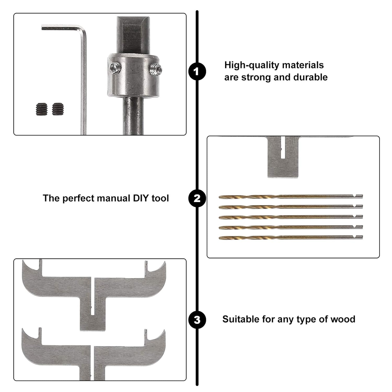 EXCEART Bracelet Drill Bit Set Wooden Bracelet Maker Milling Cutter 2.4 Inch Carbide Router Bits for Bead Jewelry Making and Woodworking image number 5