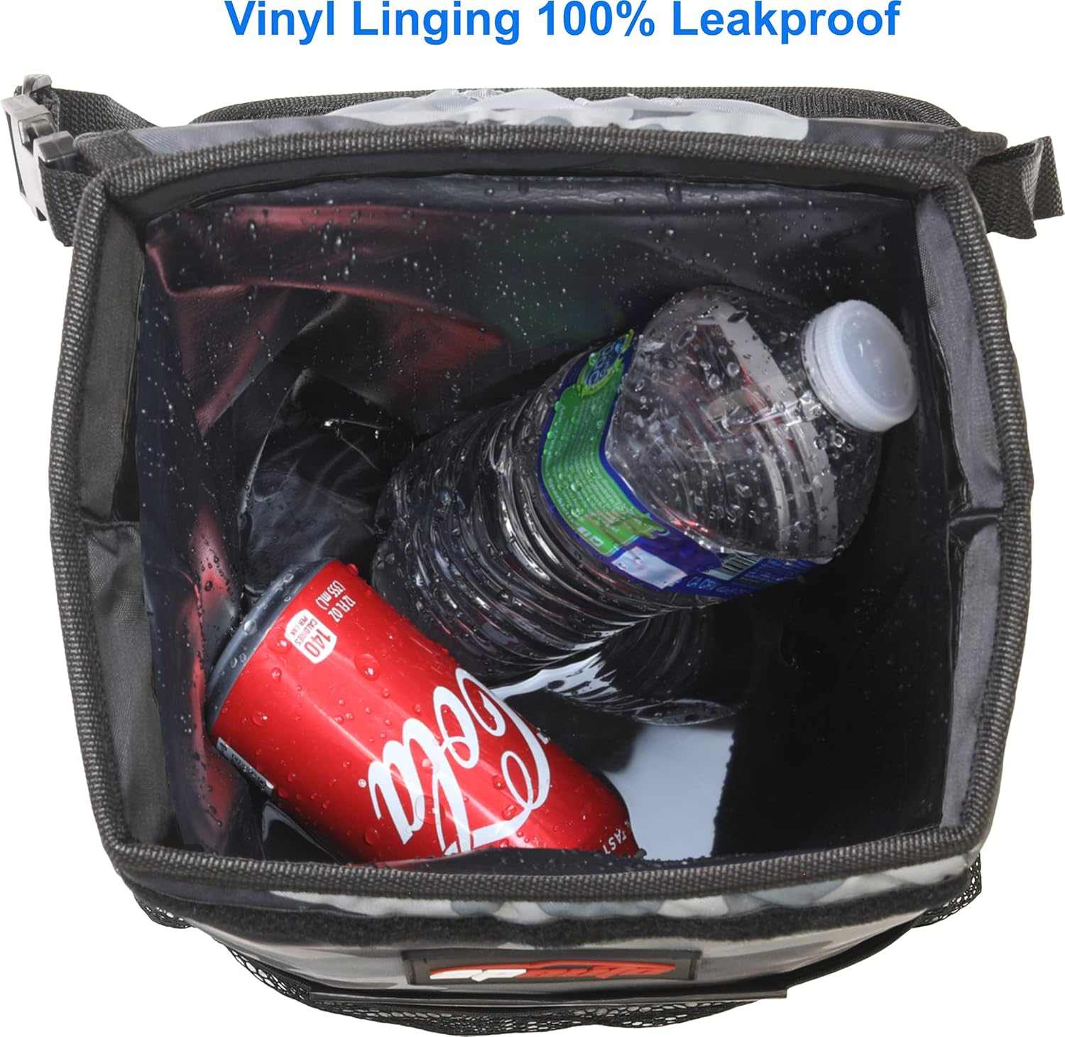 Epauto Waterproof Car Trash Can with Lid and Storage Pockets, Camouflage Grey image number 1