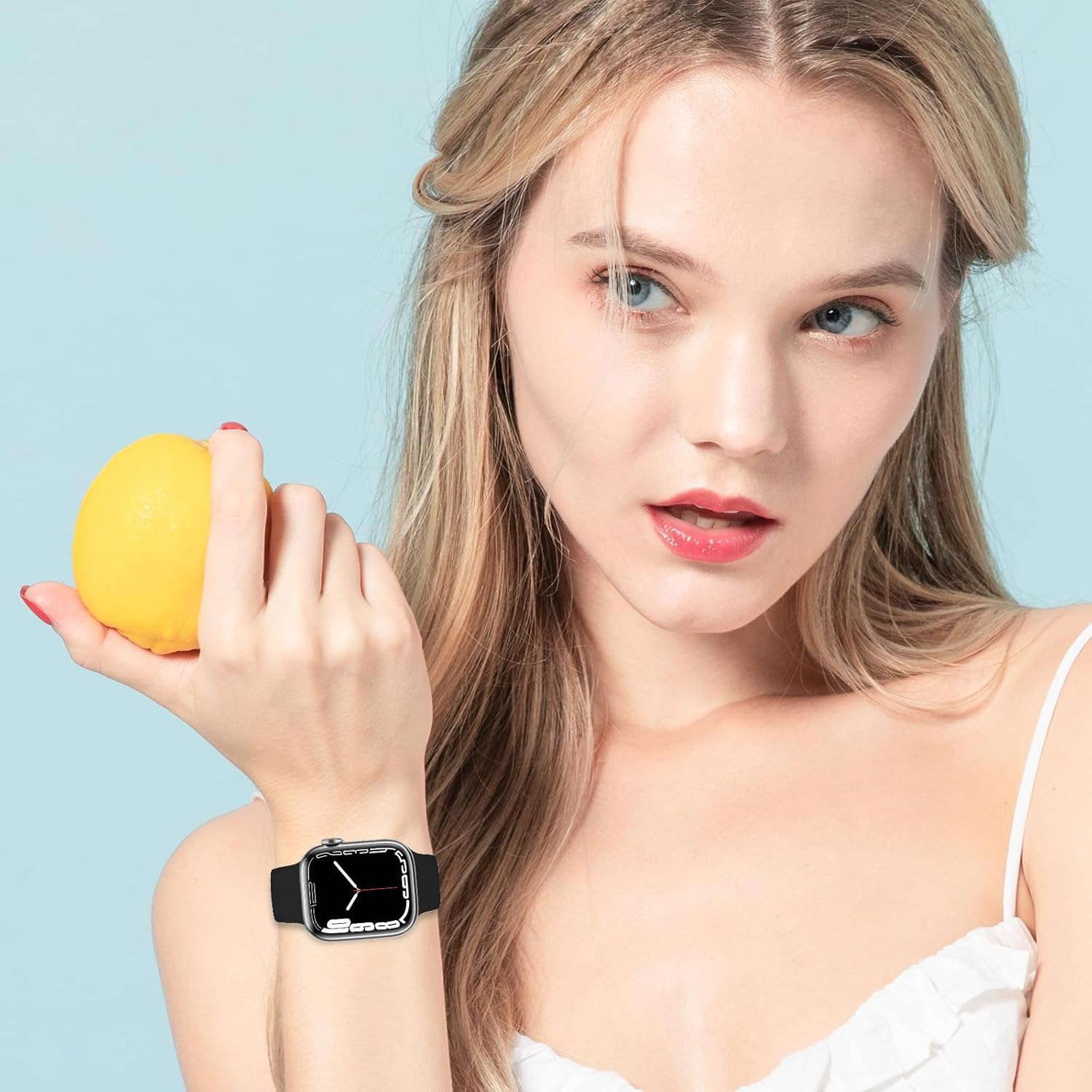 Compatible with Apple Watch Band 38Mm 40Mm 41Mm 42Mm 44Mm 45Mm 49Mm S/M M/L for Women/Men Waterproof Soft Silicone Replacement Strap Accessories for Iwatch Bands Ultra 2/Ultra Series 9/8/7/6/5/4/3/2/1 SE (Black, 38/40/41Mm S/M) image number 7