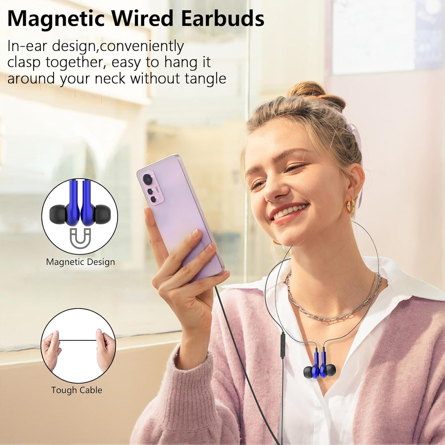 USB C Wired Headphones for Samsung Galaxy A56 A36 A26 A16 A06 A55 A54 A53 A35 A34 5G S25 S24 S23 S22 S21 Ultra In-Ear Headset with Microphone for Iphone 17 16 15 Ipad Pro Air 5 6 7 Pixel 7 Pixel 78 9 image number 3