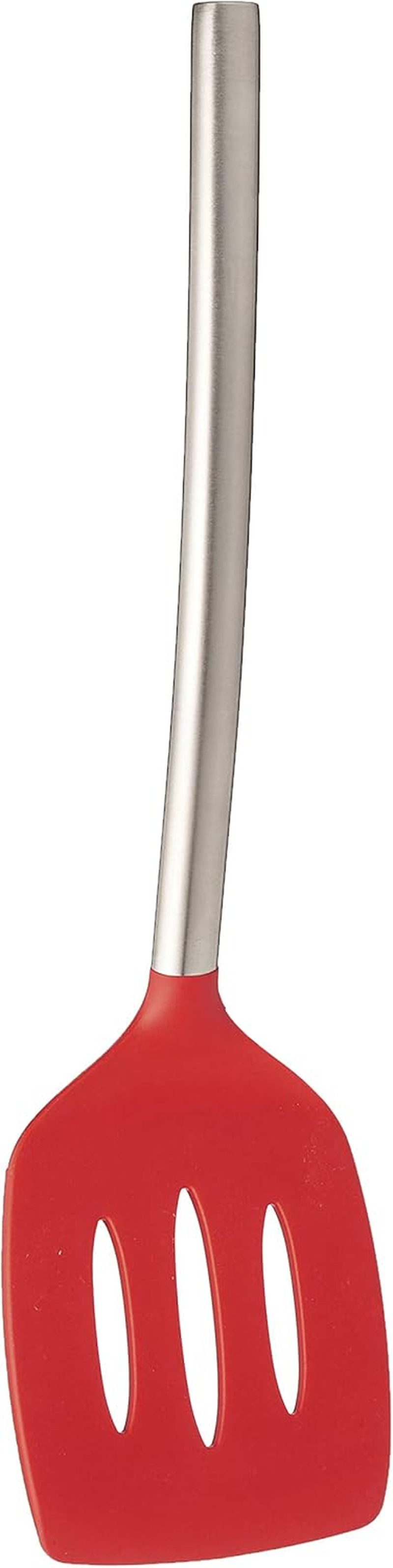 Tovolo Silicone Slotted Turner with Stainless Steel Handle (Charcoal) - Kitchen Utensil & Gadget Essential for Non-Stick Cookware, Apartment, & New Home/Scratch-Resistant, Bpa-Free, Dishwasher-Safe - Candy Apple