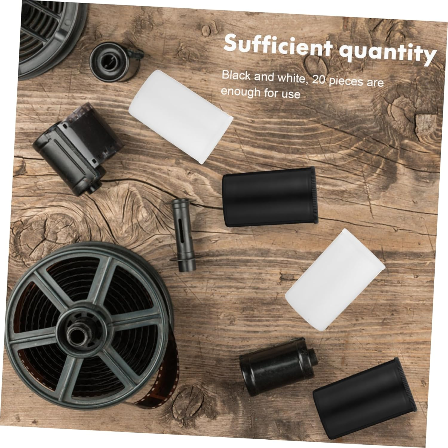 Veemoon 20Pcs Reusable Film Canisters for 35Mm Film Storage Black White Plastic Containers Lids for Photography Geocaching image number 3