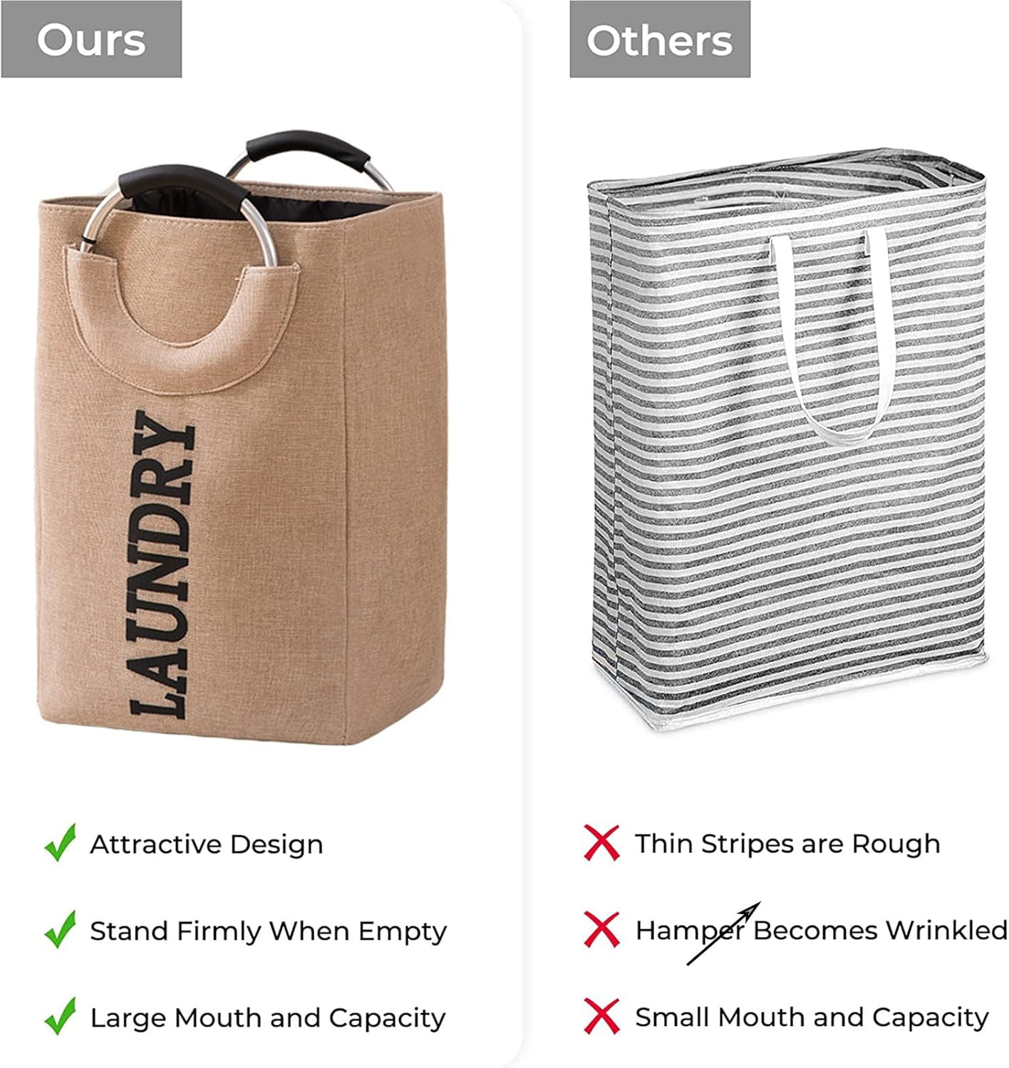 Laundry Basket,Laundry Hamper,Collapsible Laundry Baskets with Handles,Large Storage Basket for Toy and Clothes. image number 6