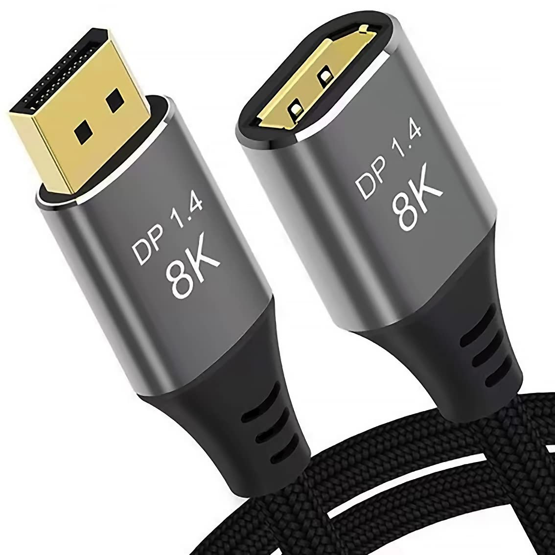 8K Displayport Extension Cable, Tunghey Displayport 1.4 Extension Cable, Displayport Male to Female Extension Cable,Supports 8K@60Hz, 4K@120Hz,2K@165Hz (0.5M)