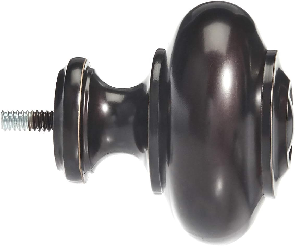 Amazon Basics Knob Curtain Rod Finials, Set of Two, Espresso (Dark Bronze) image number 1