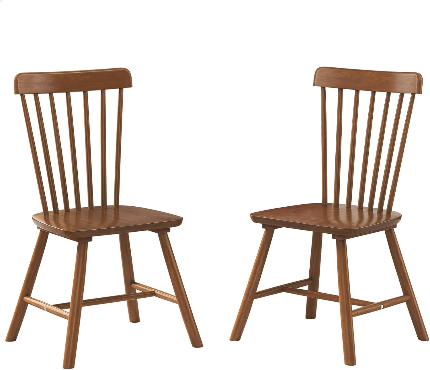 ALFORDSON Windsor Dining Chairs Set of 2 with Solid Wood Frame, Wooden Kitchen Chair with Floor Protector, Reading Seating for Home Cafe Coffee Table, Max 150Kg, Walnut