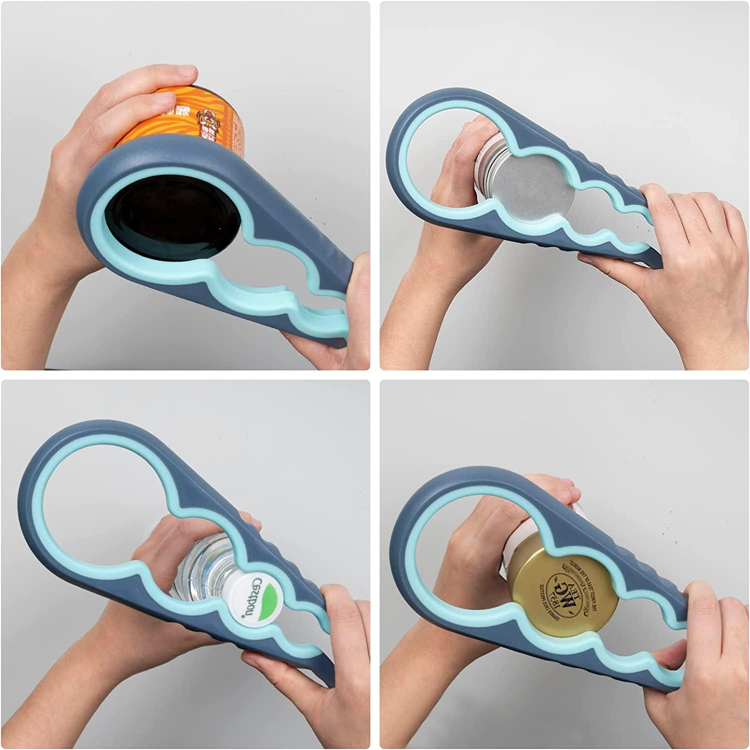 MAEXUS 4 in 1 Jar Opener Kit for Seniors with Arthritis, 5 in 1 Multi-Function Bottle Can Opener Set for Weak Hands, Grip Lid Twist Gripper image number 1