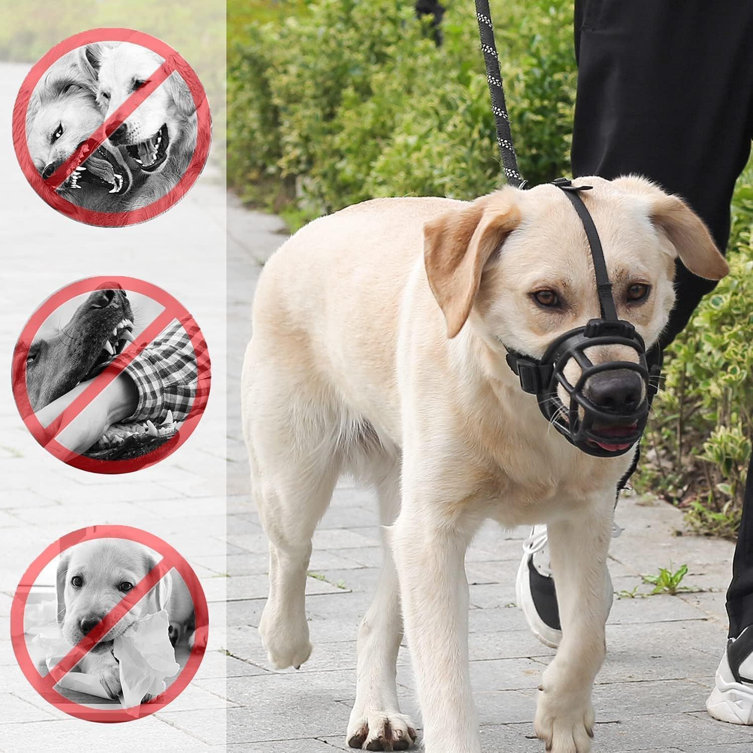 Dog Muzzle, Soft Basket Muzzle for Medium Large Dogs, Best to Prevent Biting, Chewing and Barking (5#) image number 1