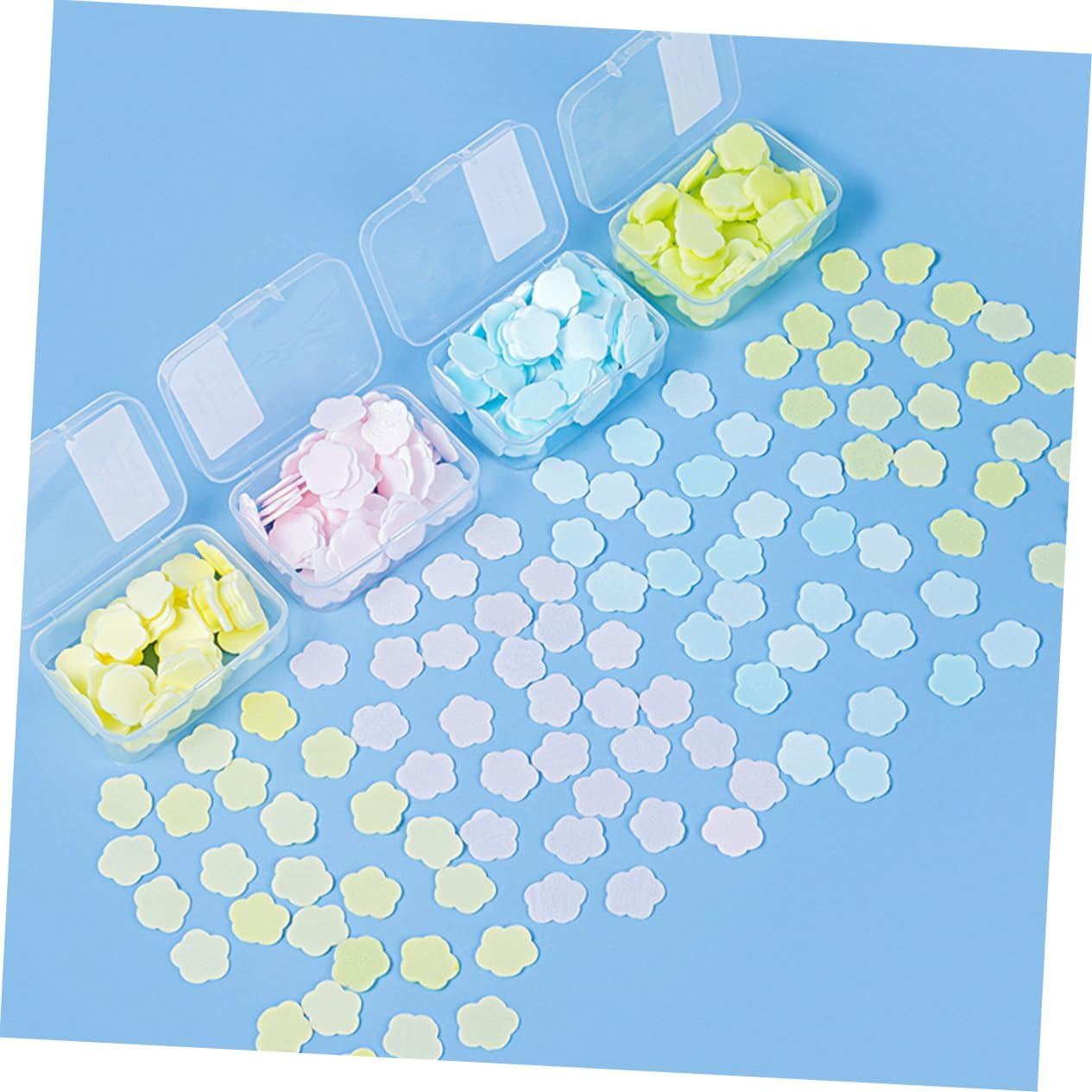 KICHOUSE Travel Soap Sheets Disposable Handwashing Soaps 16 Boxes Lemon Milk Rose Jasmine Scents for Outdoor Travel Hygiene image number 5