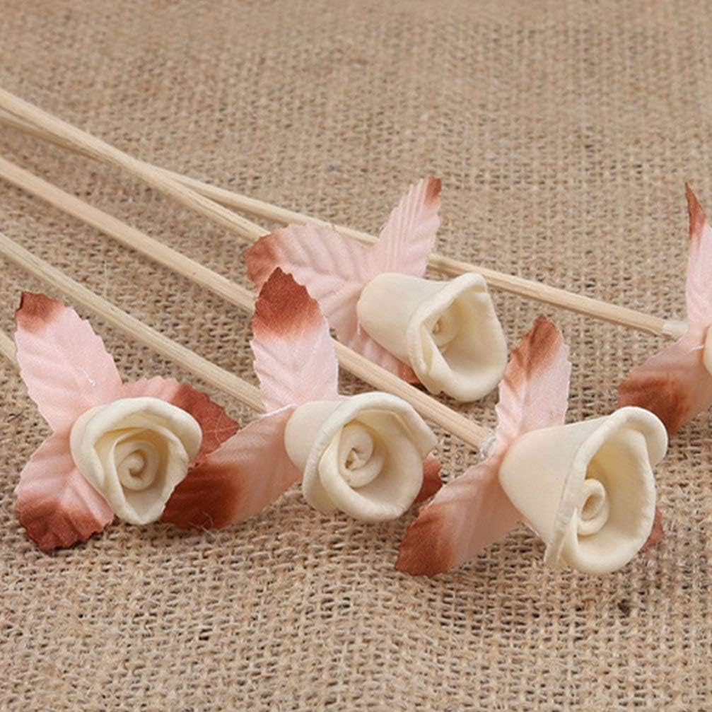 FOMIYES 10 Pcs Essential Oil Sticks Rose Flower Rattan Reed Wood Rattan Reed Stick Halloween Party Decorations Oil Duffuser Stick Diffuser Essential Oil Reeds Wooden Accessories Refill image number 1