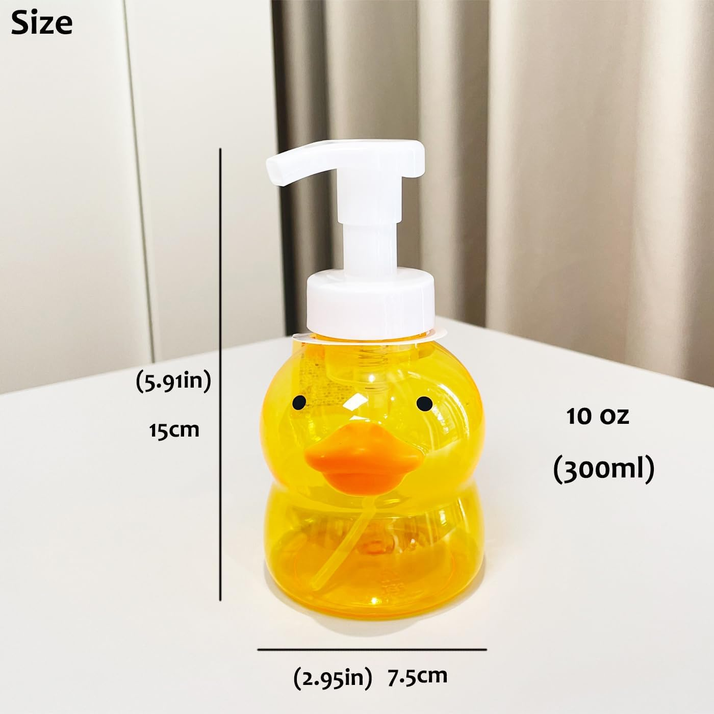 MXY 2 Pack Foaming Soap Dispenser Refillable Pump Bottle Foam Liquid Hand Soap Empty Plastic Container Reusable Empty Bottles for Hand Soap, Lotion, Shampoo Cute Duck and Frog Designs (10Oz, 300Ml)