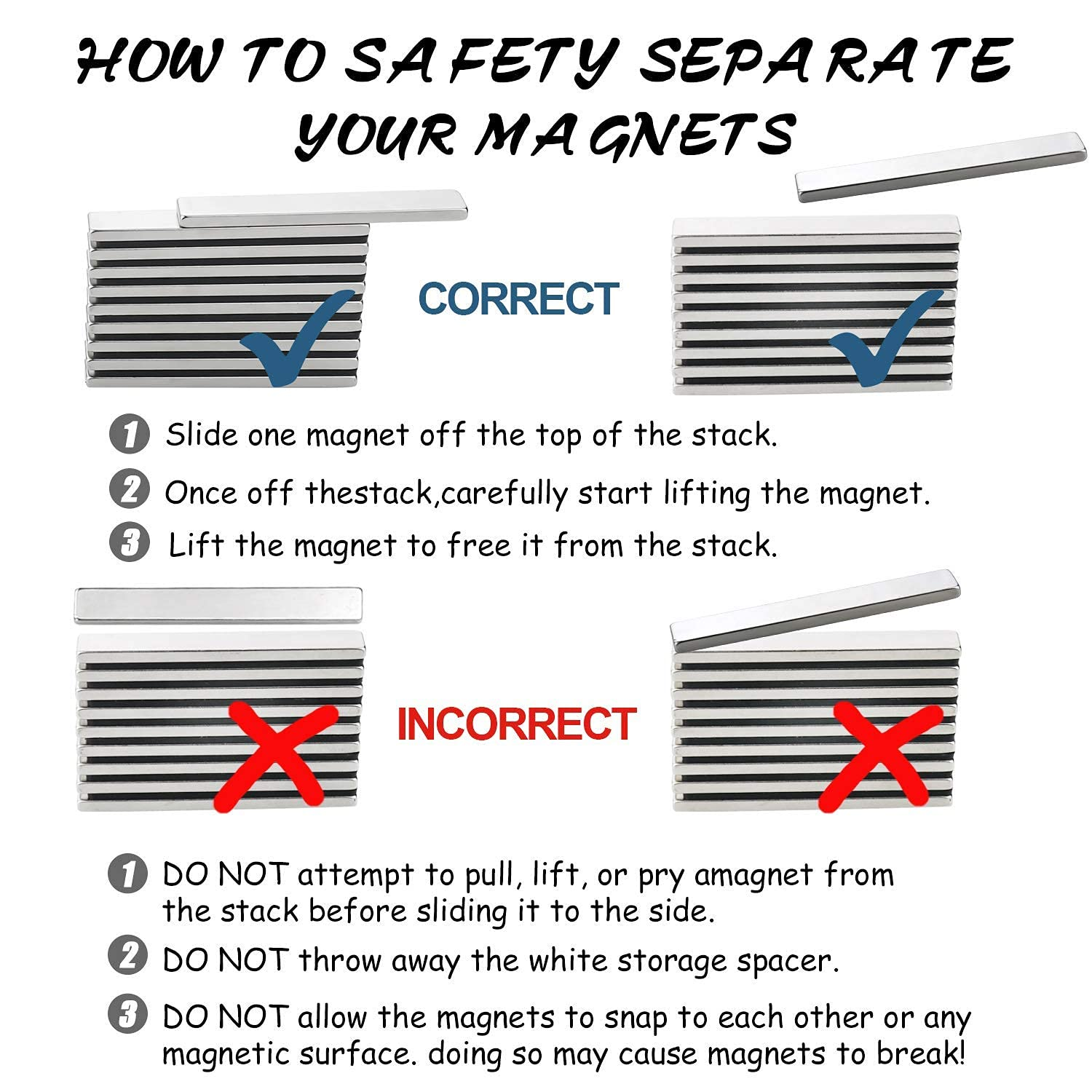 Powerful Neodymium Bar Magnets, Rare-Earth Metal Neodymium Magnet - 60 X 10 X 3 Mm, Pack of 24 image number 4
