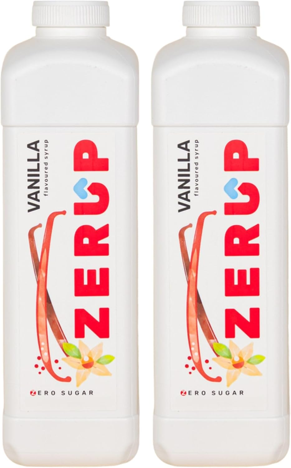 Zerup Zero Sugar Vanilla Flavoured Syrup 2 X 1L Bottles, Sugar Free Syrup, Vanilla Flavour Drink Mix, Low Calorie Flavourings for Milk Shakes, Cocktails, Teas, Gluten Free, Keto Friendly, Halal image number 2