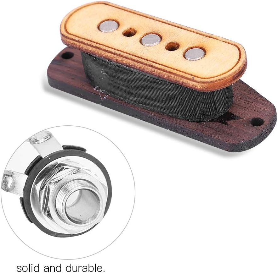 3 String Guitar Pickup, Pre Wired 3 String Pickup Input Jack Repair Parts Replacement for Cigar Box Guitar Performance Accessories image number 5