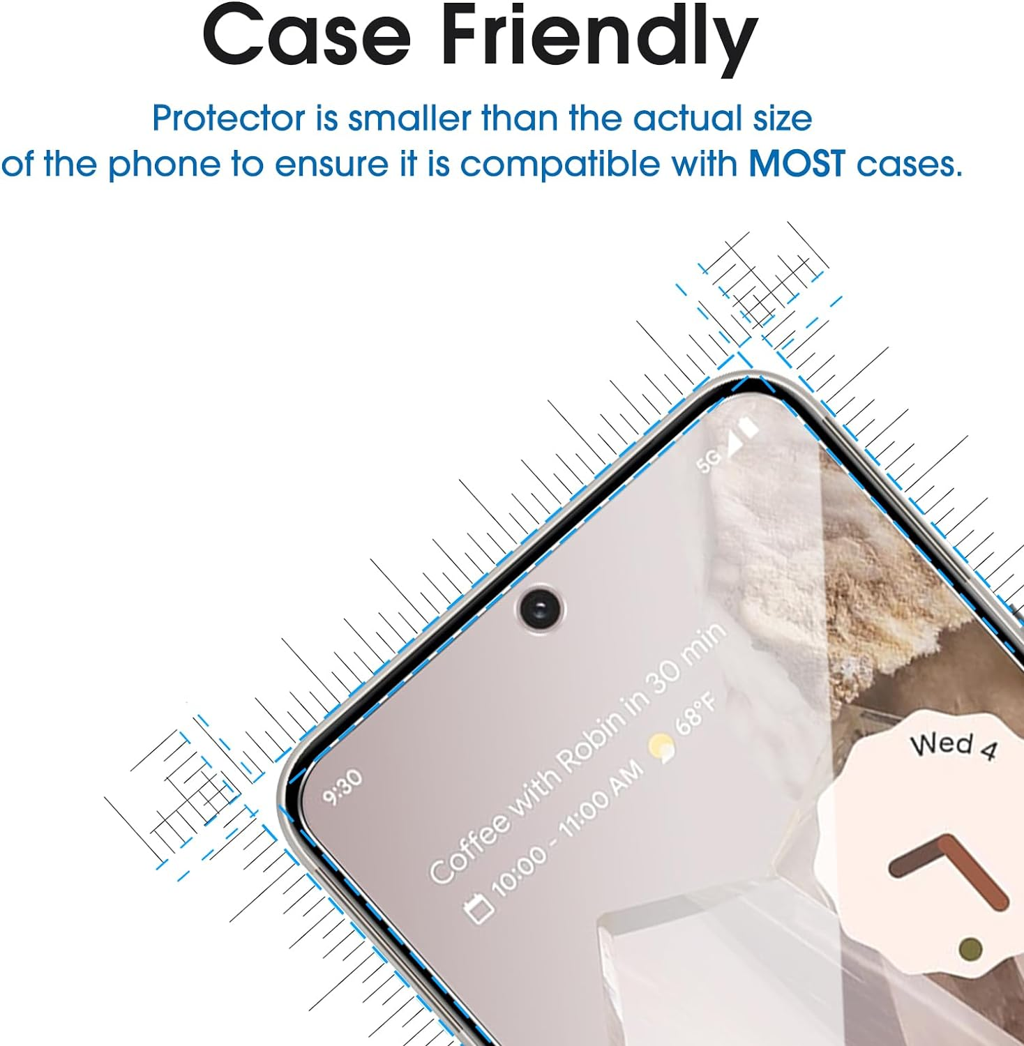 Amfilm 2+2 Pack Tempered Glass Screen Protector Guard for Google Pixel 8 Pro 6.7 Inch 2023 with Camera Lens Protector, 0.33Mm Thickness, HD Clear, Anti-Scratch, Bubbles-Free, Case Friendly