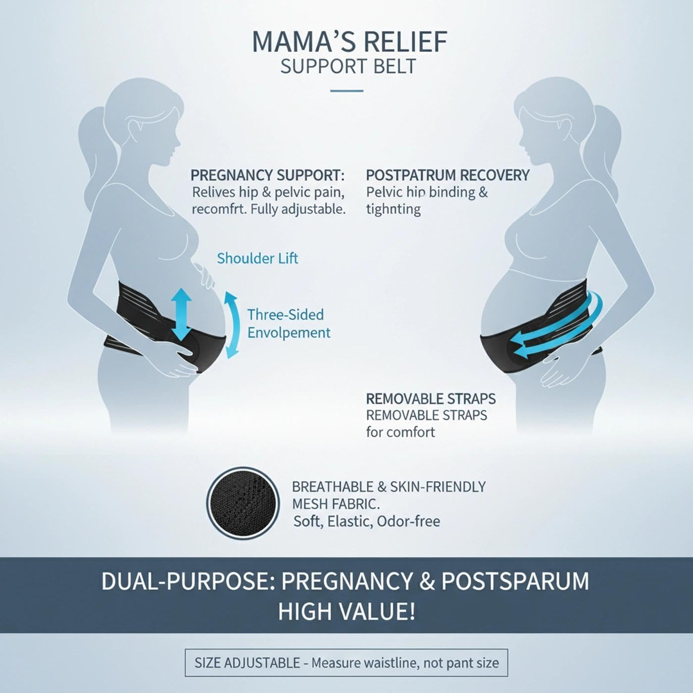 Maternity Belt, Breathable Abdominal Binder, Back Support image number 1