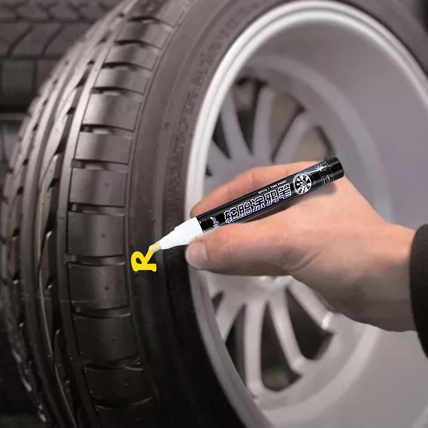 Tire Lettering Paint Pen &ndash; Waterproof Auto Marking Tool, Smooth Ink Touchup Marker | All Place Pen, Permanent Paint Stick for Writing on Tyres Glass Cans Stones Canvas Shoes Outdoor Courtyard Projec image number 3