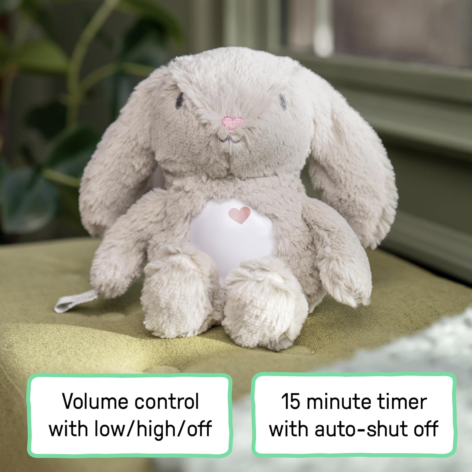 Ingenuity Sylvi Cuddle Pal Daytime Baby Soother​, Cry Activated, 8 Soothing Songs, 0+M - Plush Bunny image number 3