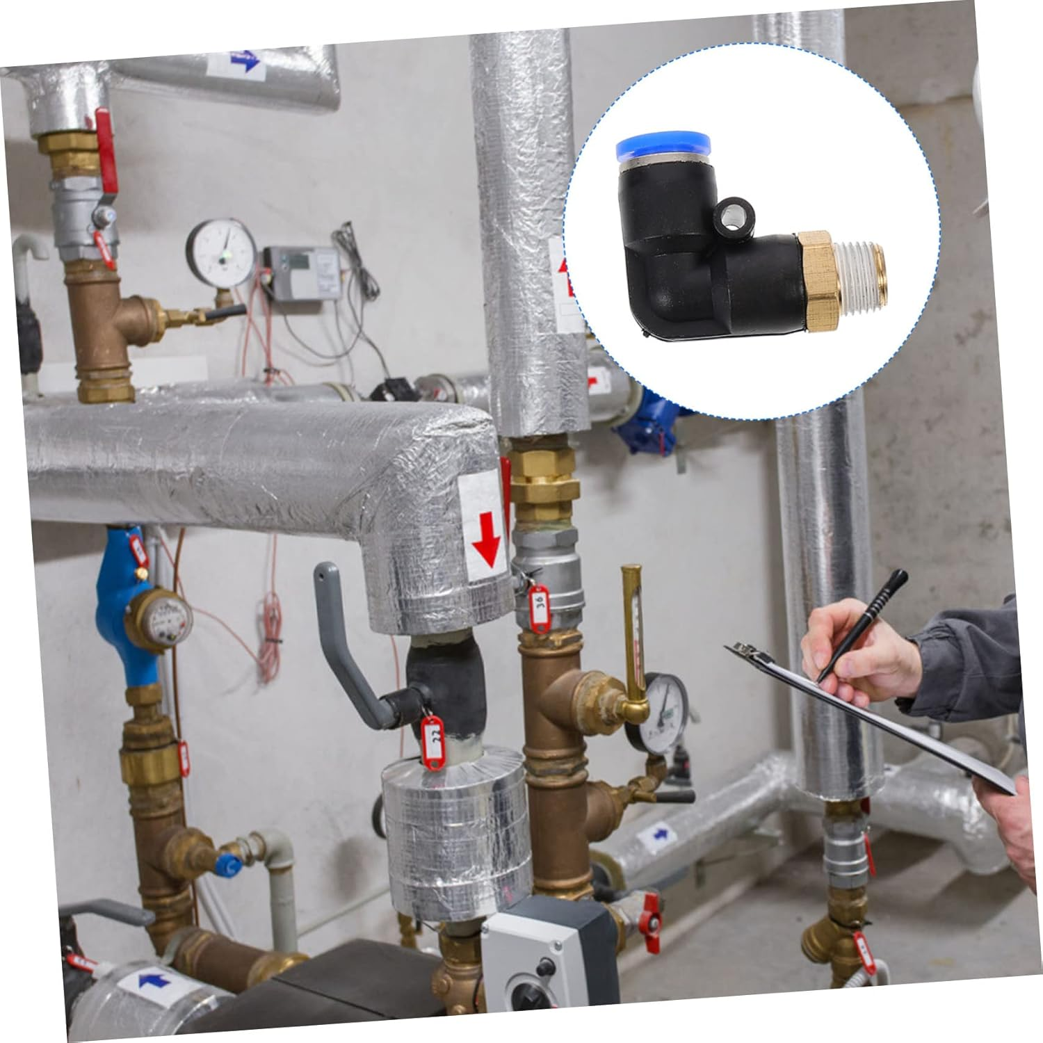 12Pcs 90 Degree Air Pipe Quick Connect Right Angle Tube Fittings for Efficient Sealing Performance image number 1