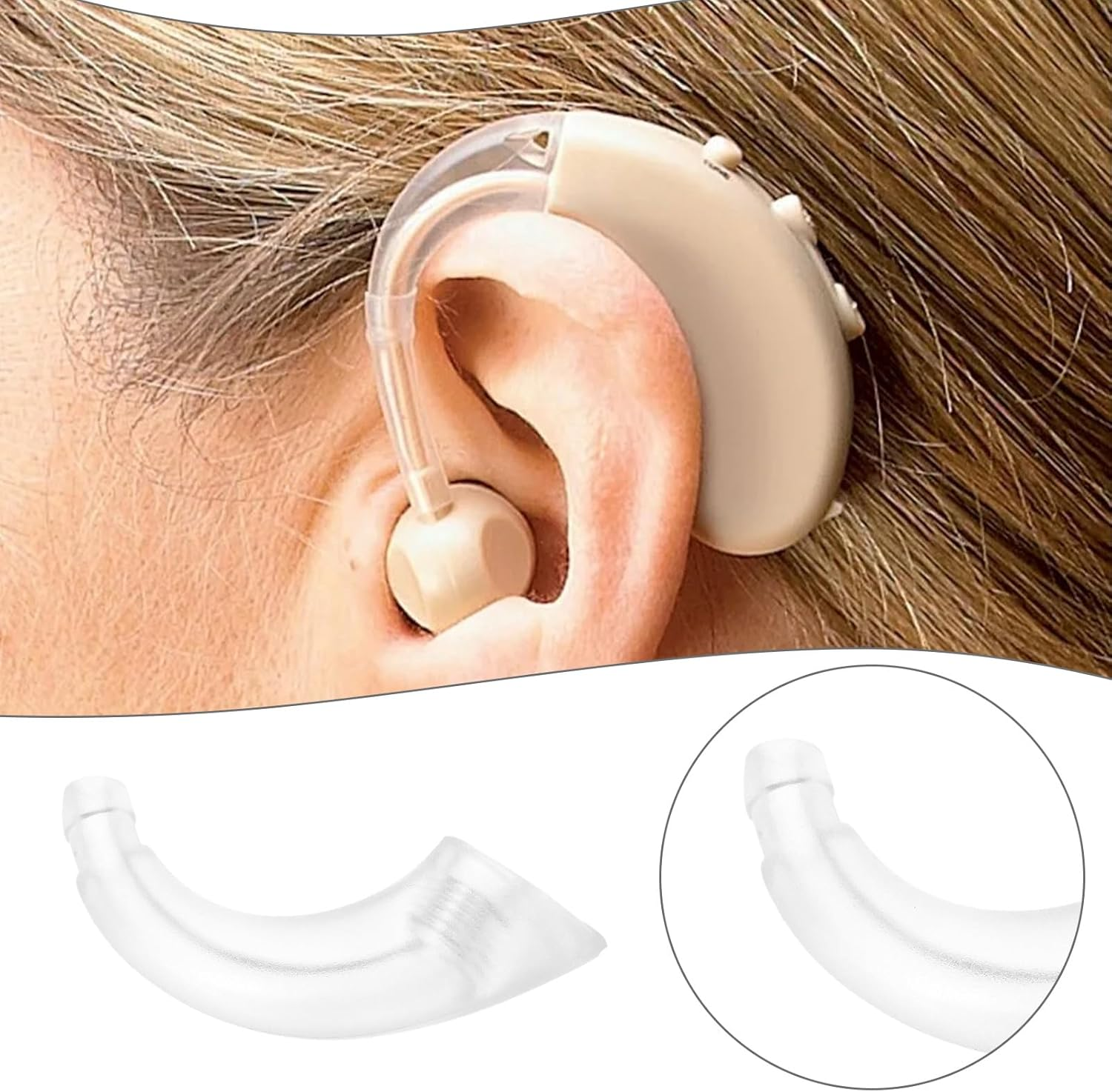1Pc Hearing Aid Replacement Ear Hook Transparent Plastic Ear Hook Hearing Aid Accessories Compatible with Signia Run Fun Fast Prompt image number 1