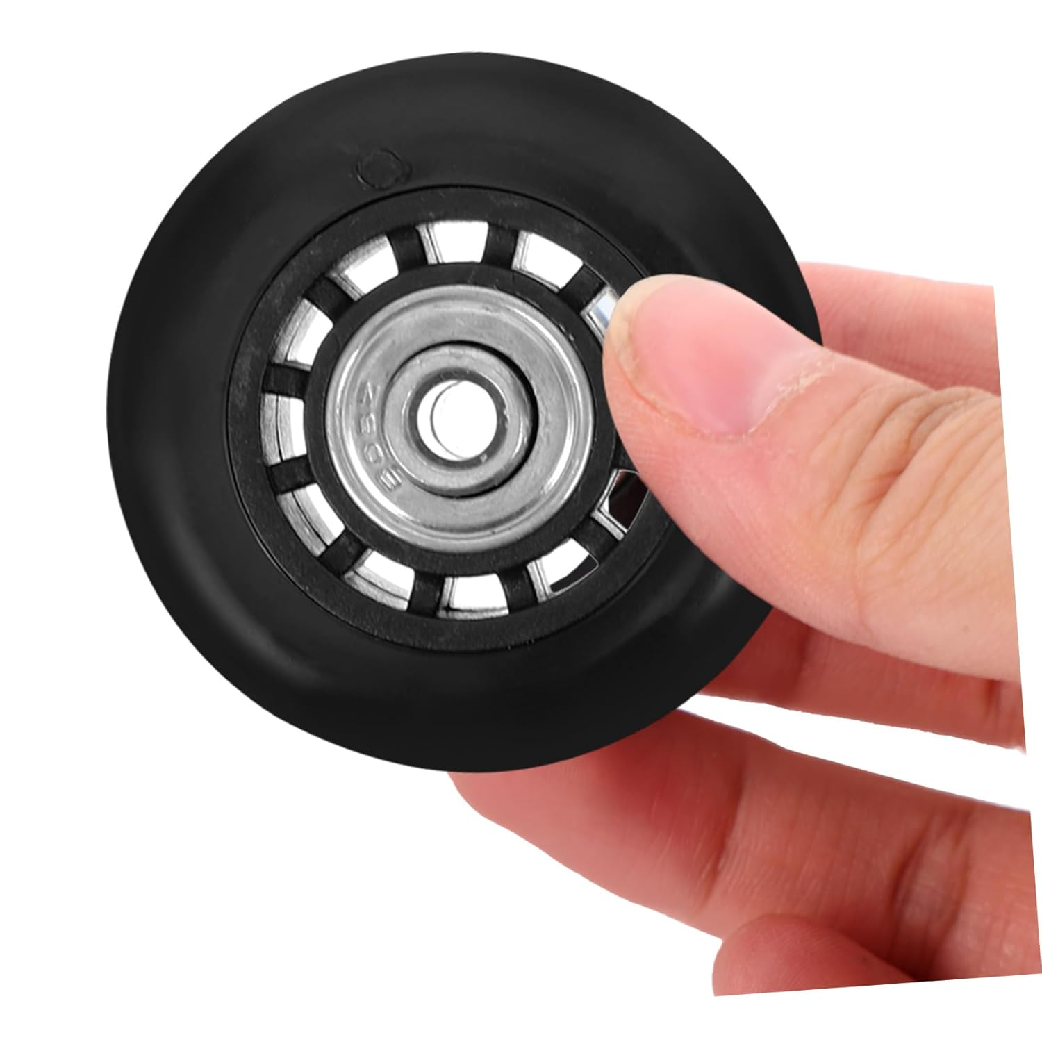 TOPPERFUN 2Pcs Black Luggage Wheels Replacement Kit with Metal Bearing Axles 60X23Mm, Universal Suitcase Swivel Caster Wheels for Travel Bags and Trolley Suitcases Repair image number 4