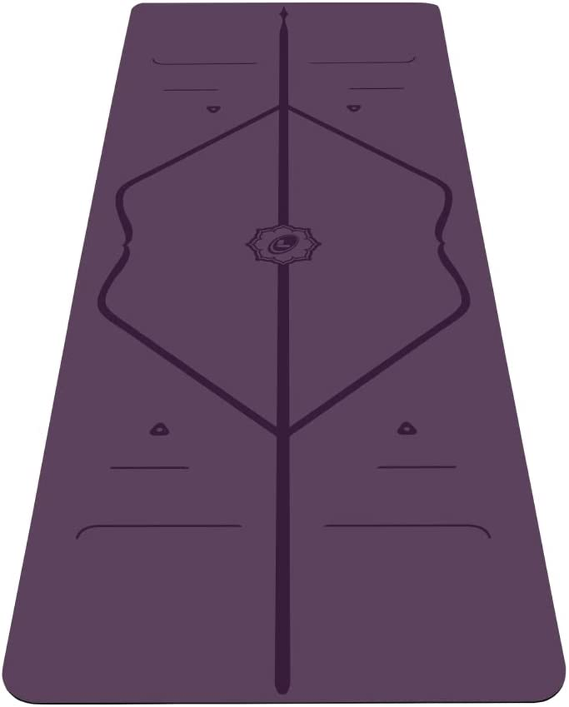 Liforme Travel Yoga Mat &ndash; Patented Alignment System, Warrior-Like Grip, Non-Slip, Eco-Friendly and Biodegradable, Ultra-Lightweight and Sweat Resistant, Made with Natural Rubber - Blue image number 5