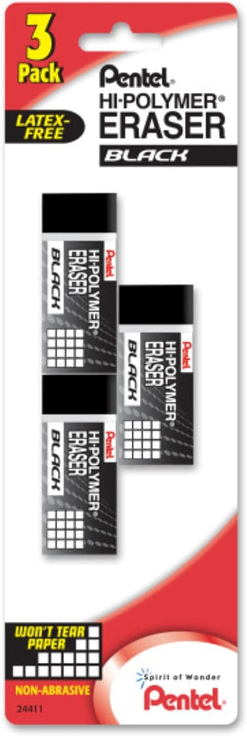 Pentel Hi-Polymer White Cap Erasers 10 Pack ZEH02BP10 image number 6