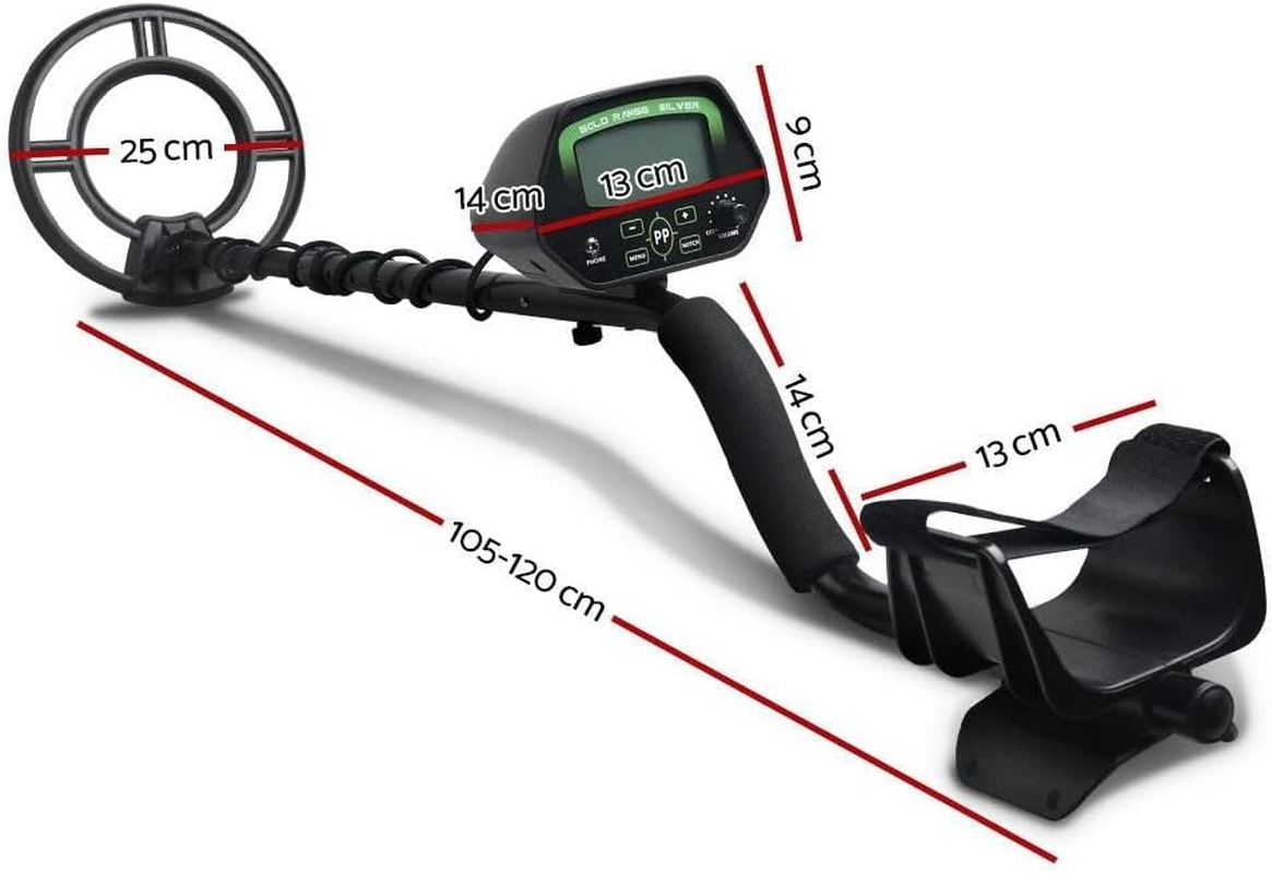 Weisshorn Metal Detector, 220Mm Deep Searching Sensitive Pinpointer Finder Bounty Hunter Portable Tracker Gold Detectors Handheld Outdoor Beach Camping Detecting Equipment, with Headphone LCD Black image number 2