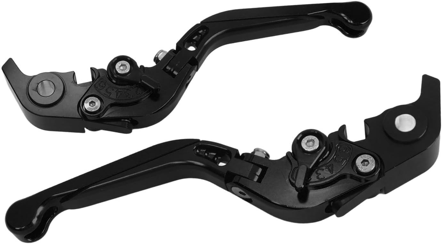 Folding Clutch Levers, Motorcycle Clutch Brake Lever Aluminum Alloy 1 Pair Adjustable Safe High Strength Streetfighter V2 (Black) image number 5