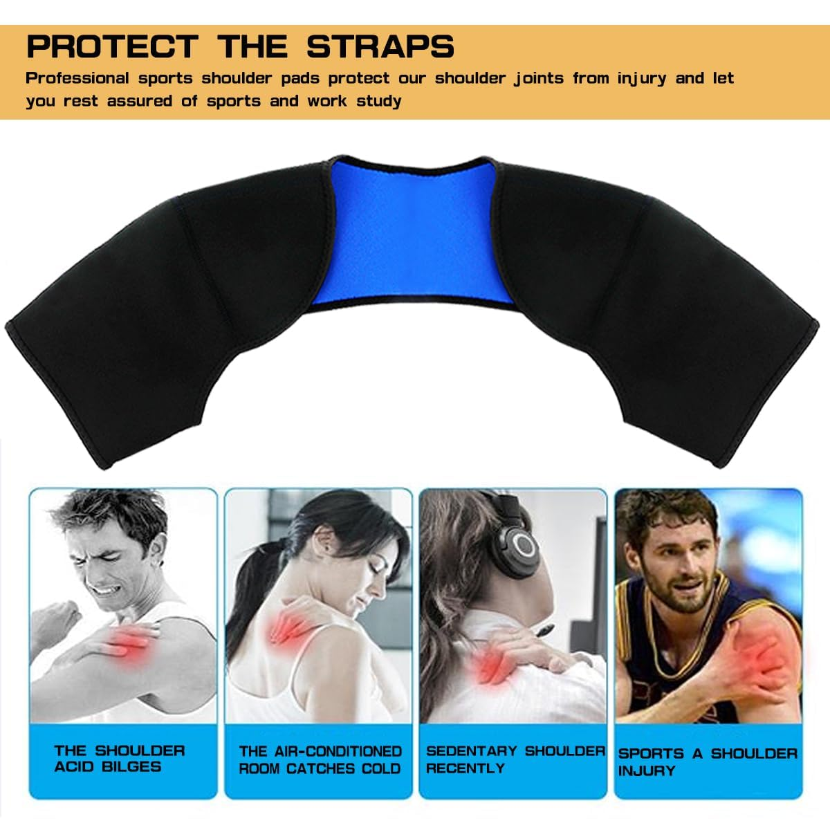 Double Shoulder Support Brace, Shoulder Wrap Protector Shoulder Strap Brace-Breathable Sports Protective Gear for Outdoor Hiking Lifting Sports,Relieve Chronic Tendinitis Pain (L) image number 3