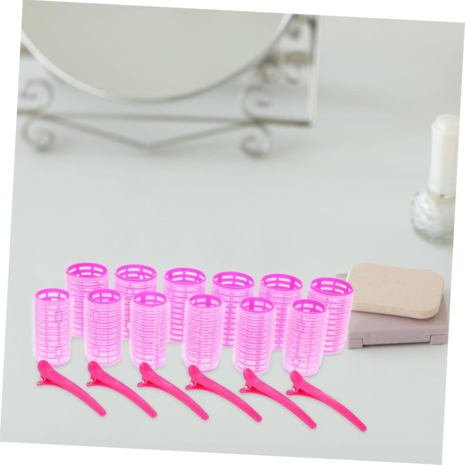 EPIGEIST Hot Rollers for Long Hair Hair Curler Set with 6 Medium 6 Small Rollers Clips for Women