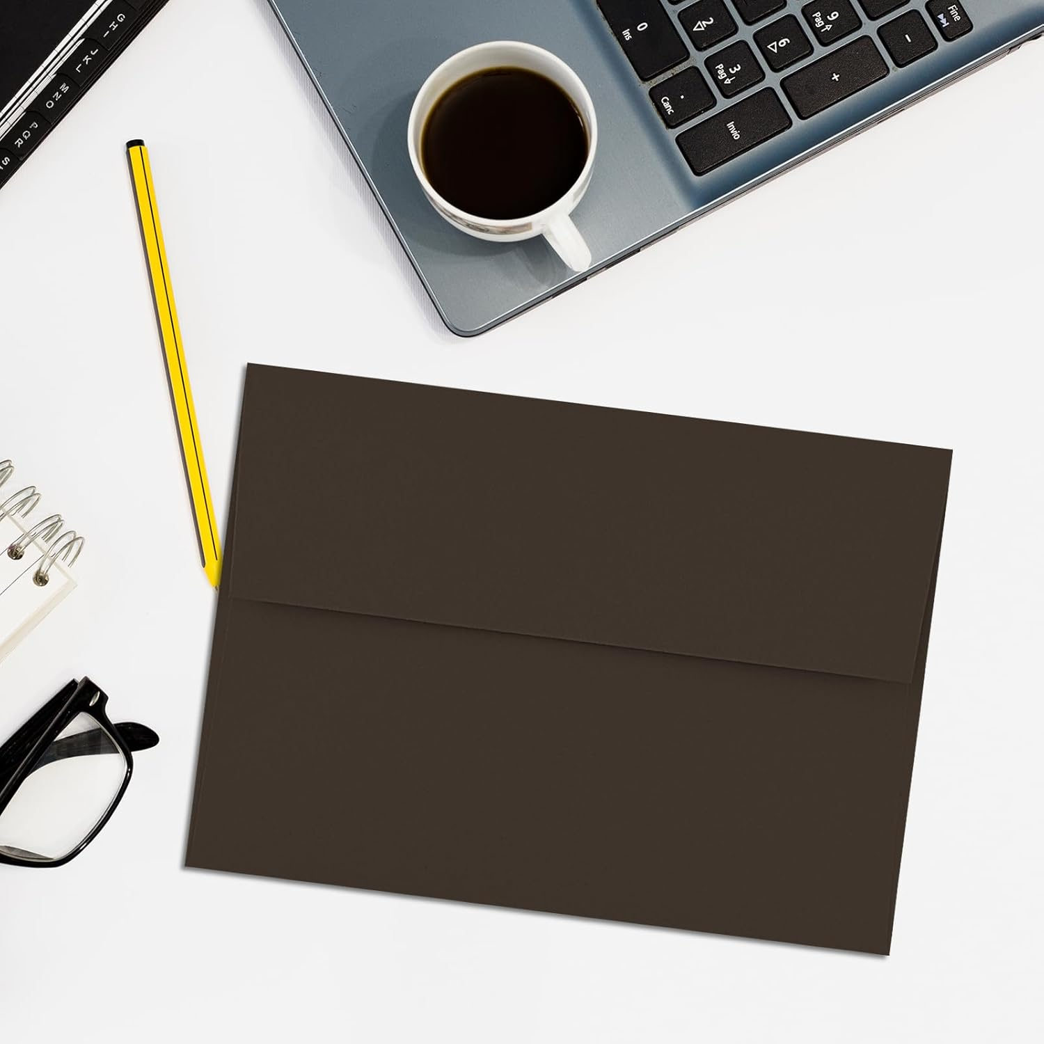 50 Pack A2 Envelopes for Invitations,4.37X5.75 Envelopes,A2 Envelopes Coffee Self Seal,Printable Envelopes for Wedding,Invitation,Baby Shower,Envelopes for 4.37X5.75 Cards image number 3